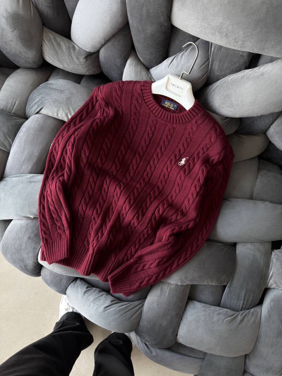 Polo Bordo Bisiklet Yaka Saç Örgü