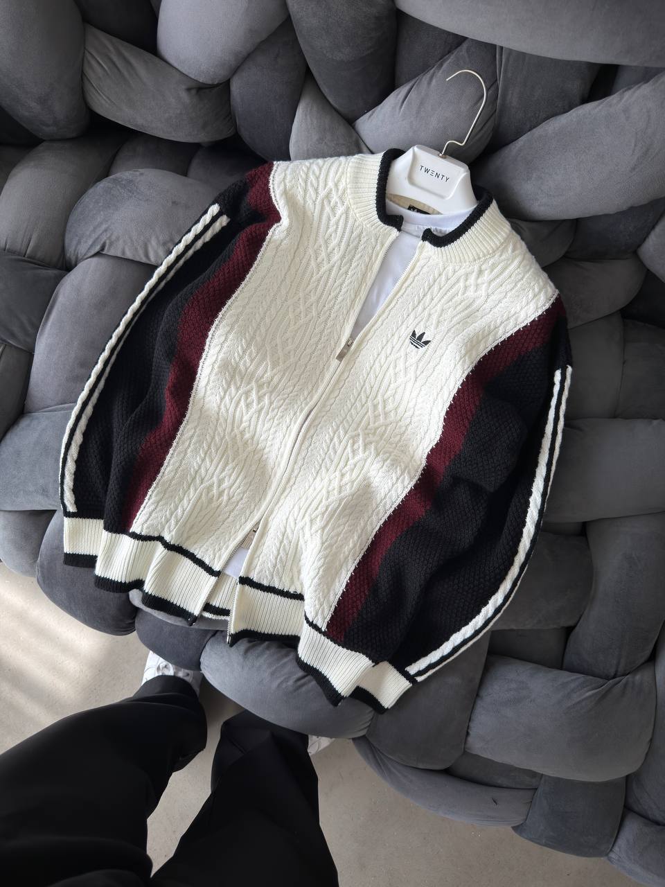 Adidas Premium Beyaz Triko Hırka
